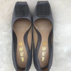 L.A.M.B. Satin Fabric Platform Pumps